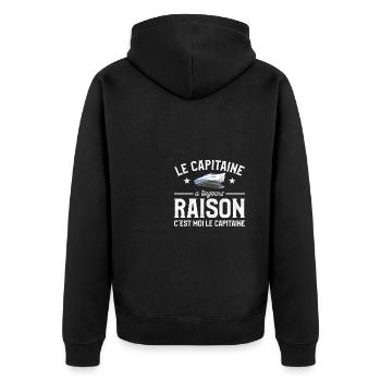 Le Capitaine A Toujours Raison Ç'est Moi Le - Veste à capuche bio Premium Unisexe - noir - Dos - Nico (187cm)