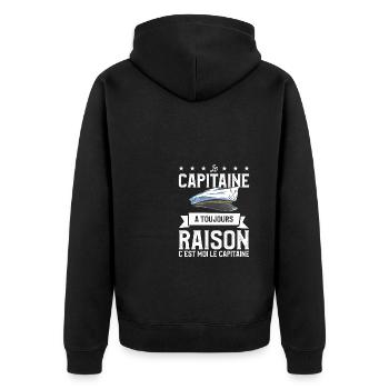 Le Capitaine A Toujours Raison Ç'est Moi Le - Veste à capuche bio Premium Unisexe - noir - Dos - Nico (187cm)