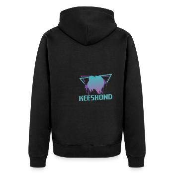 Retro Keeshond Hundeliebhaber - Unisex Premium Bio Zip Hoodie - Schwarz - Hinten - Nico (187cm)