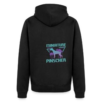 Amoureux des chiens Pinscher nain rétro - Veste à capuche bio Premium Unisexe - noir - Dos - Nico (187cm)