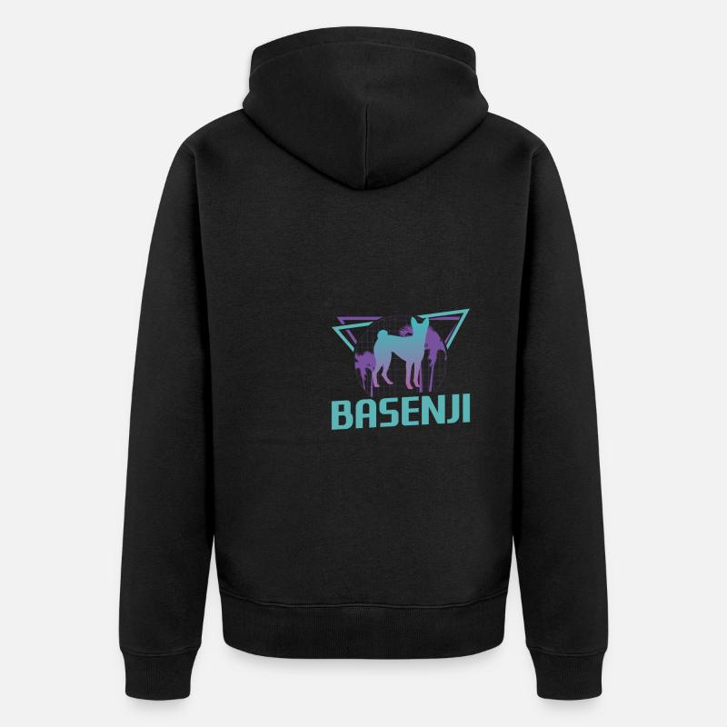 Amoureux des chiens Basenji rétro - Veste à capuche bio Premium Unisexe - noir