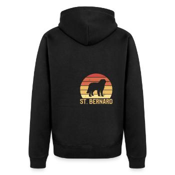 Vintager Retro Bernhardiner-Hundeliebhaber - Unisex Premium Bio Zip Hoodie - Schwarz - Hinten - Nico (187cm)