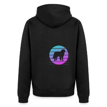 Retro Bernhardiner Hundeliebhaber - Unisex Premium Bio Zip Hoodie - Schwarz - Hinten - Nico (187cm)