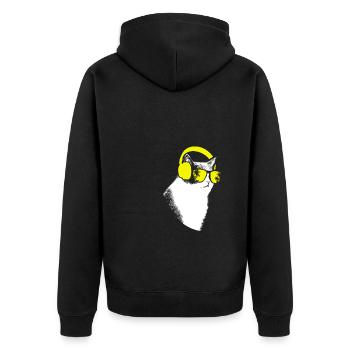 Katze Sonnenbrille Kätzchen Katzenliebe Katzenbesi - Unisex Premium Bio Zip Hoodie - Schwarz - Hinten - Nico (187cm)