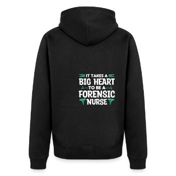Il faut un grand cœur pour être infirmière médico-légale - Veste à capuche bio Premium Unisexe - noir - Dos - Nico (187cm)
