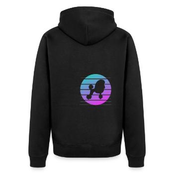 Retro Poodle Poodles Dog Lover - Unisex Premium Organic Zip Hoodie - black - Back - Nico (187cm)