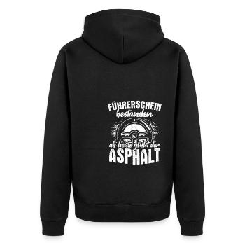 Fahrprüfung Bestanden Führerschein Fahrschüler Aut - Unisex Premium Bio Zip Hoodie - Schwarz - Hinten - Nico (187cm)