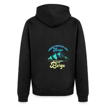 Andere Brauchen Eine Therapie Ich Geh Einfach In D - Unisex Premium Bio Zip Hoodie - Schwarz - Hinten - Nico (187cm)