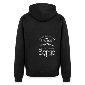 Andere Brauchen Eine Therapie Ich Geh Einfach In D - Unisex Premium Bio Zip Hoodie - Schwarz - Hinten - Nico (187cm)