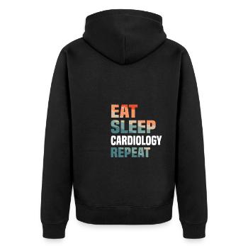 Manger Sommeil Cardiologie Répéter Cardiologue Coeur - Veste à capuche bio Premium Unisexe - noir - Dos - Nico (187cm)