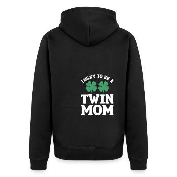 Chanceux d’être une maman jumelle Saint de la Saint-Patrick - Veste à capuche bio Premium Unisexe - noir - Dos - Nico (187cm)