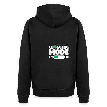 Clogging Mode On St. Patrick's Day Shamrock - Unisex Premium Organic Zip Hoodie - black - Back - Nico (187cm)