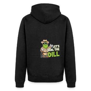 Drôle d’amoureux du concombre Jeu de mots Scellons le - Veste à capuche bio Premium Unisexe - noir - Dos - Nico (187cm)