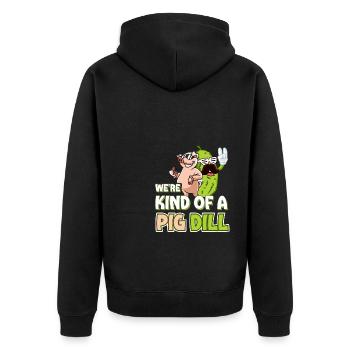 Drôle d’amoureux du concombre Jeu de mots Une sorte de cochon d - Veste à capuche bio Premium Unisexe - noir - Dos - Nico (187cm)