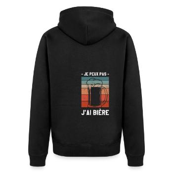 Je Peux Pas J'ai Bière Boire Alcool - Veste à capuche bio Premium Unisexe - noir - Dos - Nico (187cm)