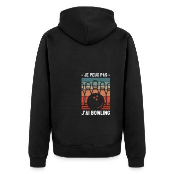 Je Peux Pas J'ai Bowling Quilleur - Veste à capuche bio Premium Unisexe - noir - Dos - Nico (187cm)
