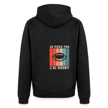 Je Peux Pas J'ai Rugby Rugbyman - Veste à capuche bio Premium Unisexe - noir - Dos - Nico (187cm)