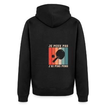 Je Peux Pas J'ai Ping Pong Pongiste - Veste à capuche bio Premium Unisexe - noir - Dos - Nico (187cm)