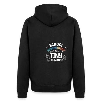 Psychologue scolaire de Tiny Humans Psychologues - Veste à capuche bio Premium Unisexe - noir - Dos - Nico (187cm)