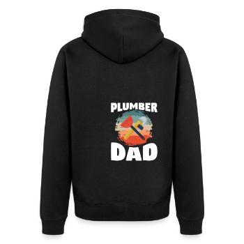 Plombier Papa Plomberie Plombiers - Veste à capuche bio Premium Unisexe - noir - Dos - Nico (187cm)