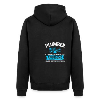 plombier s’il reste des pièces que je viens de - Veste à capuche bio Premium Unisexe - noir - Dos - Nico (187cm)