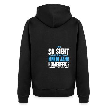 Eltern Homeoffice Kinder Nerven Geschenk Lieblings - Unisex Premium Bio Zip Hoodie - Schwarz - Hinten - Nico (187cm)