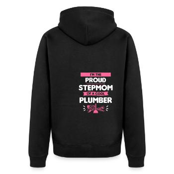 I'm The Proud Stepmom Of A Cool Plumber Plumbing - Unisex Premium Organic Zip Hoodie - black - Back - Nico (187cm)