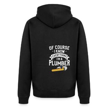Bien sûr, je sais tout Je suis plombier plombier - Veste à capuche bio Premium Unisexe - noir - Dos - Nico (187cm)
