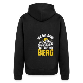 Berge Wanderer Natur Liebhaber Wandern Bergsteiger - Unisex Premium Bio Zip Hoodie - Schwarz - Hinten - Nico (187cm)
