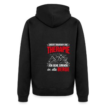 Andere Brauchen Eine Therapie Ich Geh Einfach In D - Unisex Premium Bio Zip Hoodie - Schwarz - Hinten - Nico (187cm)