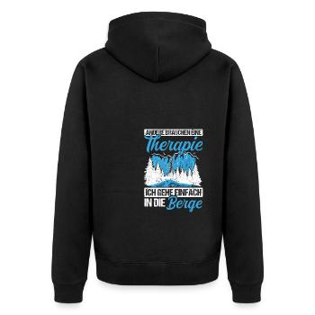 Berge Bergsteiger Wanderer Kletterer Geschenk Urla - Unisex Premium Bio Zip Hoodie - Schwarz - Hinten - Nico (187cm)