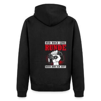 Berge Bergsteiger Wanderer Kletterer Geschenk Skif - Unisex Premium Bio Zip Hoodie - Schwarz - Hinten - Nico (187cm)