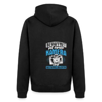 Kamera Fotokamera Kamera Geschenk Fotograf Künstle - Unisex Premium Bio Zip Hoodie - Schwarz - Hinten - Nico (187cm)