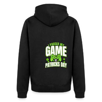 Gaming Game Gamer I created my game for the St. - Unisex Premium Organic Zip Hoodie - black - Back - Nico (187cm)