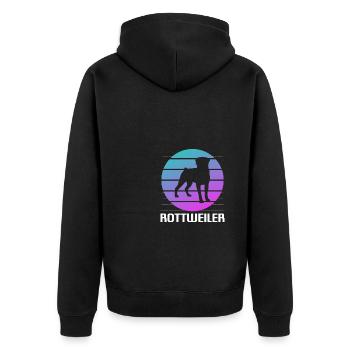 Retro Rottweiler Rottweiler Hundeliebhaber - Unisex Premium Bio Zip Hoodie - Schwarz - Hinten - Nico (187cm)