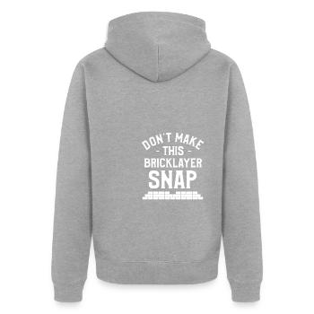 Lassen Sie diesen Maurer nicht schnappen Mauern - Unisex Premium Bio Zip Hoodie - Grau meliert - Hinten - Nico (187cm)