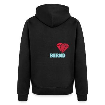 Noble Bernd - Unisex Premium Organic Zip Hoodie - black - Back - Nico (187cm)