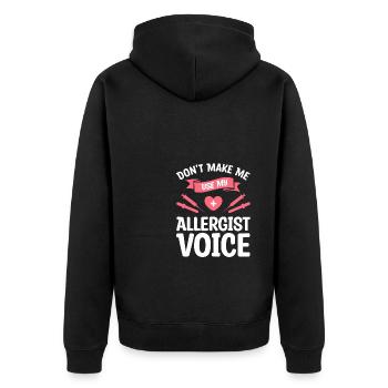 Ne me faites pas utiliser mon allergologue Allergologie vocale - Veste à capuche bio Premium Unisexe - noir - Dos - Nico (187cm)