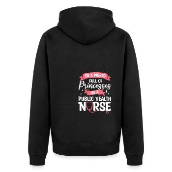 Dans un monde plein de princesses, soyez une santé publique - Veste à capuche bio Premium Unisexe - noir - Dos - Nico (187cm)