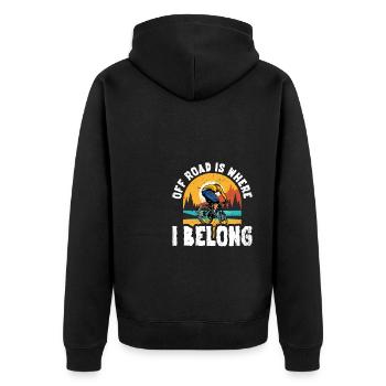 Fun mountain biker - Unisex Premium Organic Zip Hoodie - black - Back - Nico (187cm)