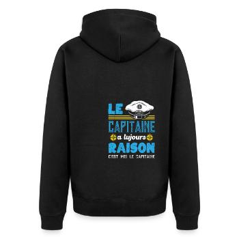 Navire C'est Moir Le Capitaine Voile Cadeau Marin - Veste à capuche bio Premium Unisexe - noir - Dos - Nico (187cm)