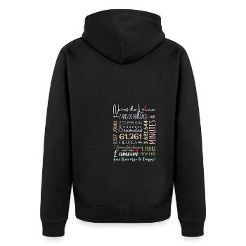 Anniversaire Mariage Cadeau Mariage Cuivre 7 Ans - Veste à capuche bio Premium Unisexe - noir - Dos - Nico (187cm)