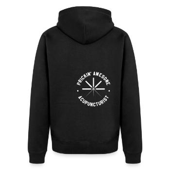 Prickin' Awesome Acupuncturist Acupuncture - Unisex Premium Organic Zip Hoodie - black - Back - Nico (187cm)