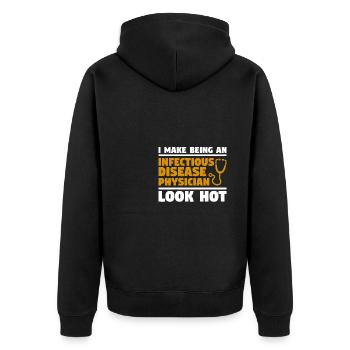 Ich lasse es aussehen, ein Arzt für Infektionskrankheiten zu sein - Unisex Premium Bio Zip Hoodie - Schwarz - Hinten - Nico (187cm)