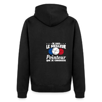 Je Suis Le Meilleur Pointeur Que Je Connaisse - Veste à capuche bio Premium Unisexe - noir - Dos - Nico (187cm)