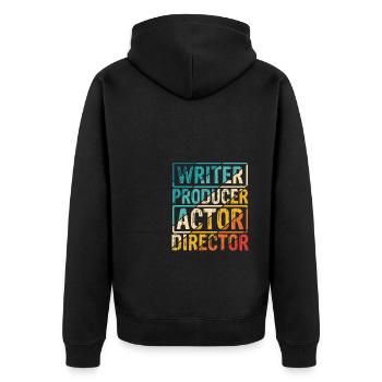 Writer Producer Actor Director Singer Dancer Creat - Unisex Premium Bio Zip Hoodie - Schwarz - Hinten - Nico (187cm)