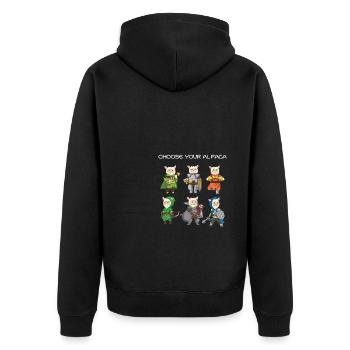 Board Game Choose Alpaca Llama Tabletop Gift - Unisex Premium Organic Zip Hoodie - black - Back - Nico (187cm)
