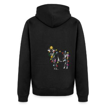 Cow Tree Farmer Vintage Christmas Tree Xmas Cow Fa - Unisex Premium Bio Zip Hoodie - Schwarz - Hinten - Nico (187cm)