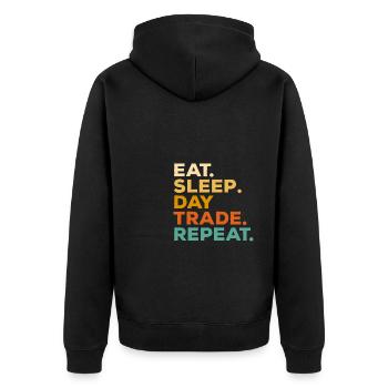 Manger Dormir Jour Trader Trader Boursier Répétitif - Veste à capuche bio Premium Unisexe - noir - Dos - Nico (187cm)
