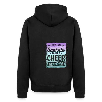 It Takes A Lot Of Sparkle To Be A Cheer Grandma - Unisex Premium Organic Zip Hoodie - black - Back - Nico (187cm)